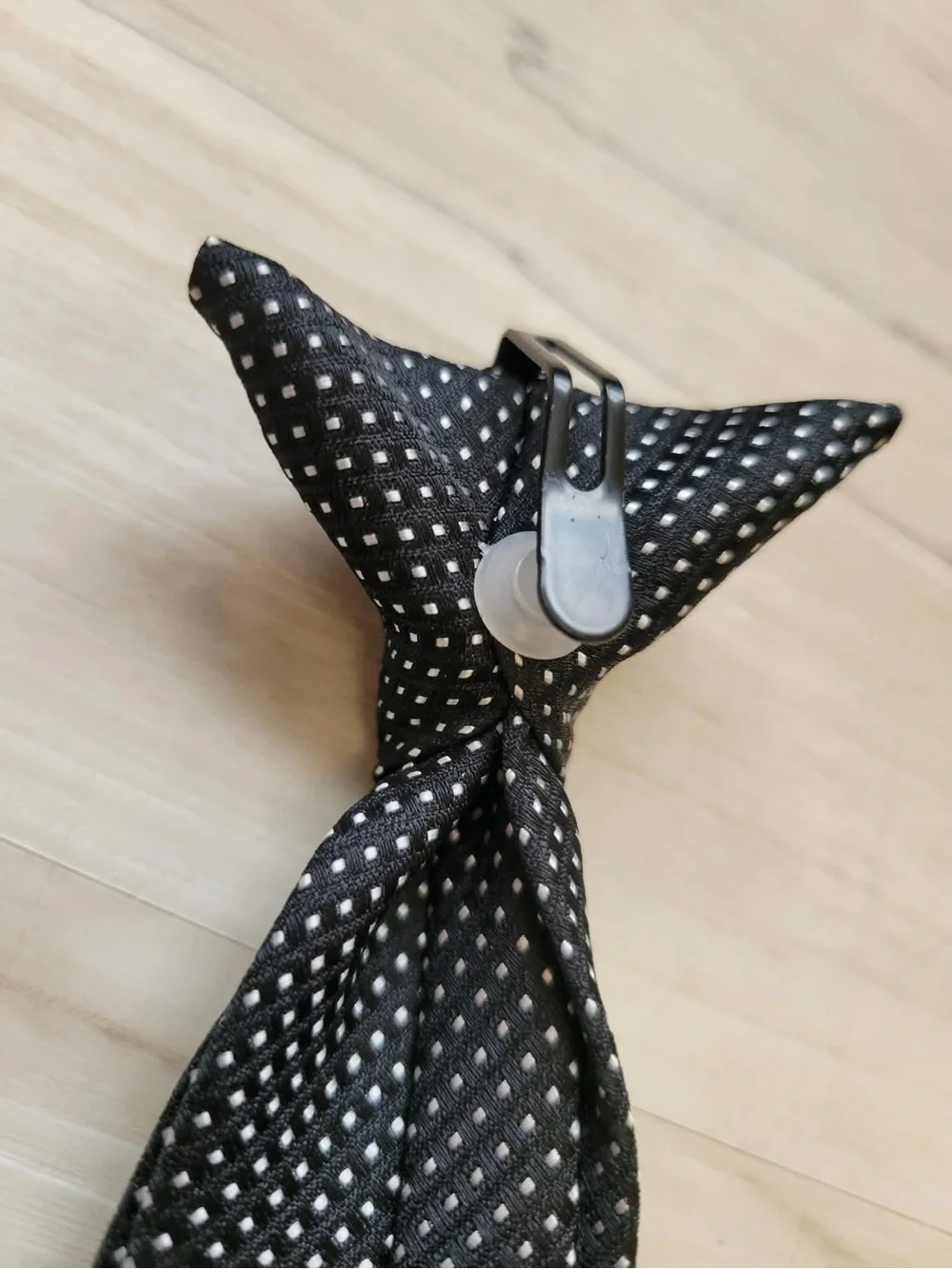 Kids Classic Black Microdot Clip On Tie
